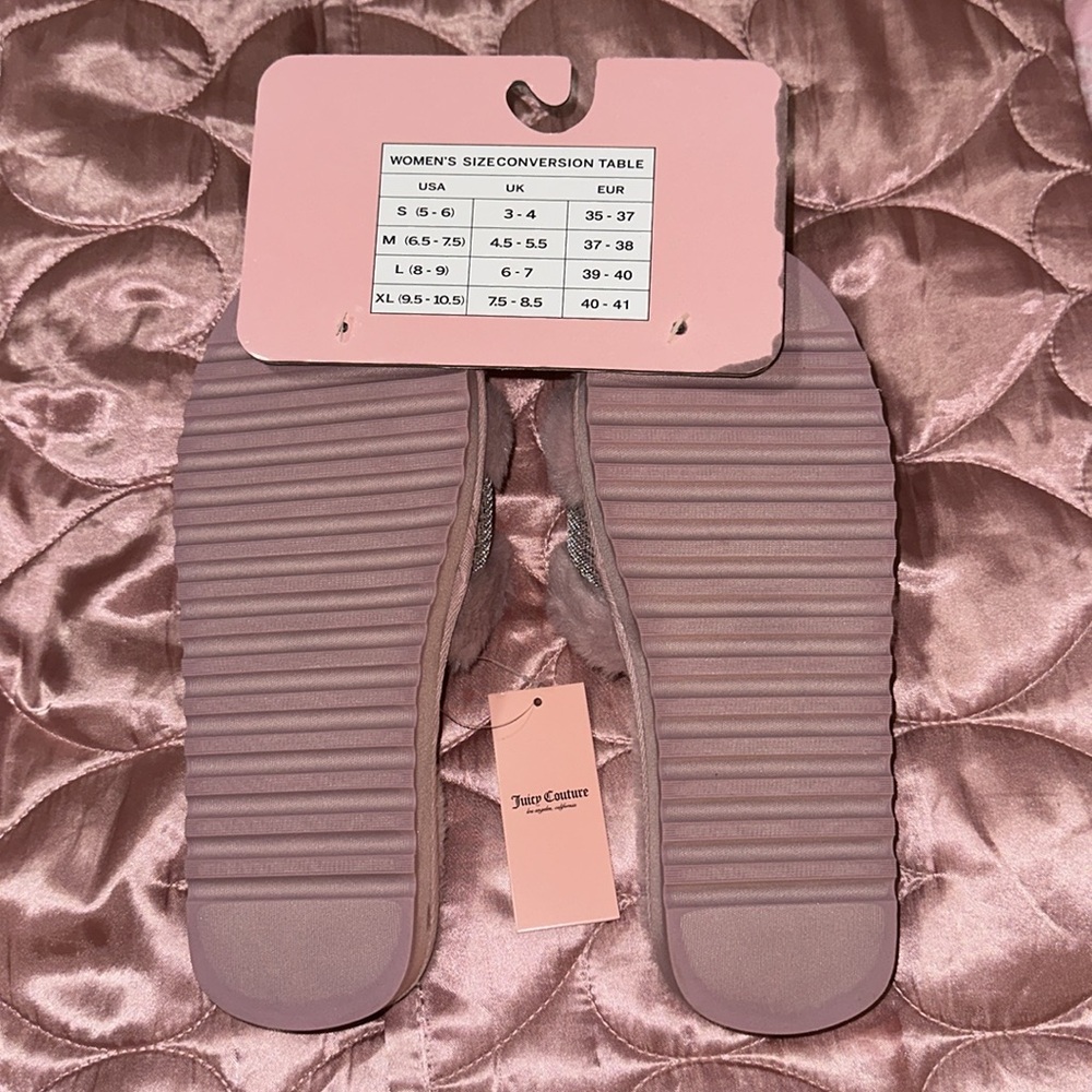 Juicy Couture Mauve Faux Fur Slippers - Picture 2 of 3